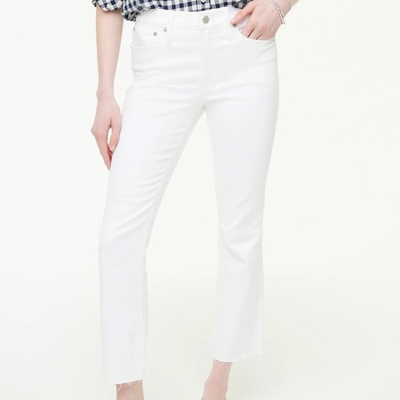 J crew flare crop white jeans signature stretch - Picture 1 of 4